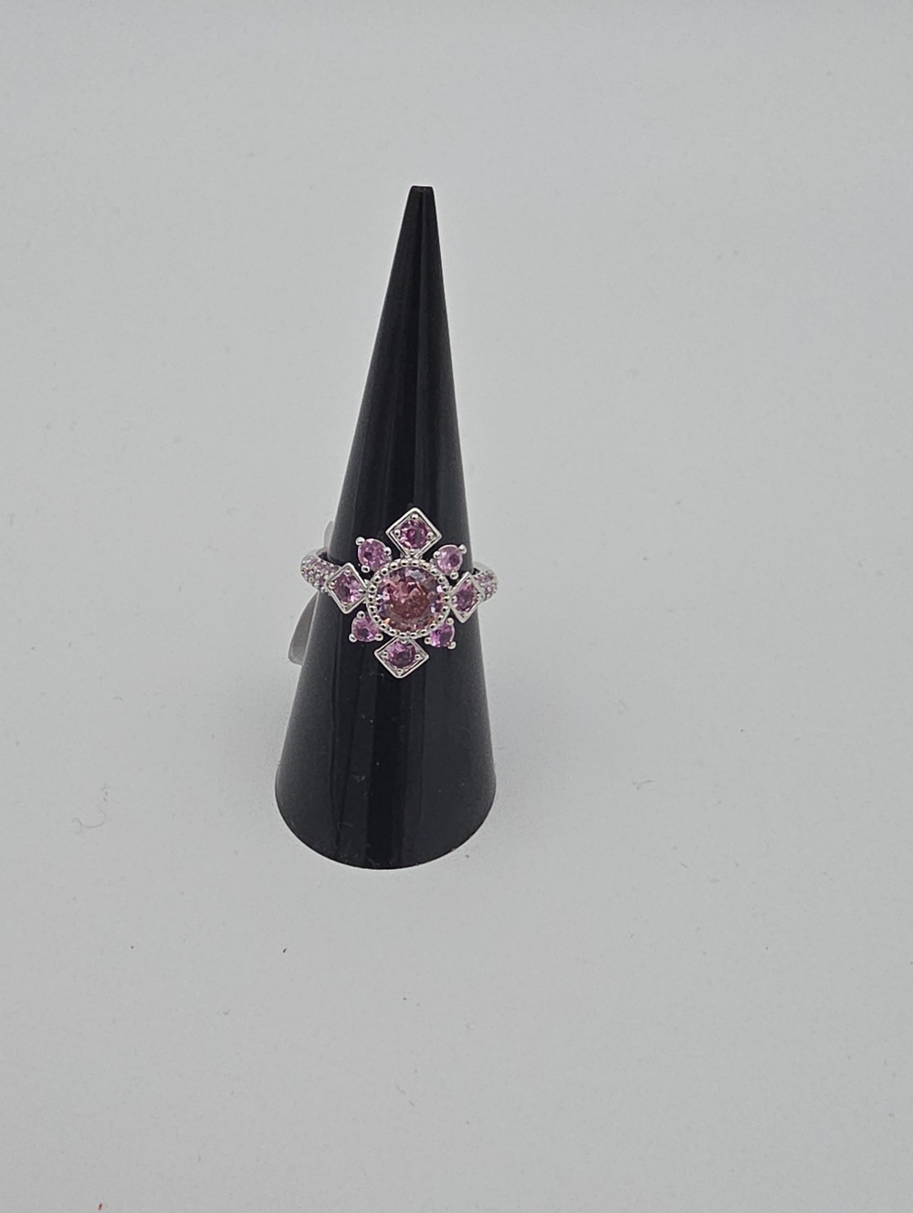 BP Pink Gemstone Halo Ring